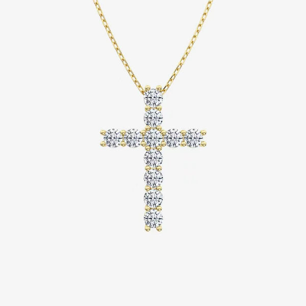 Asscher Halo Lab Grown Diamond Pendant Necklace in 14K Yellow Gold test