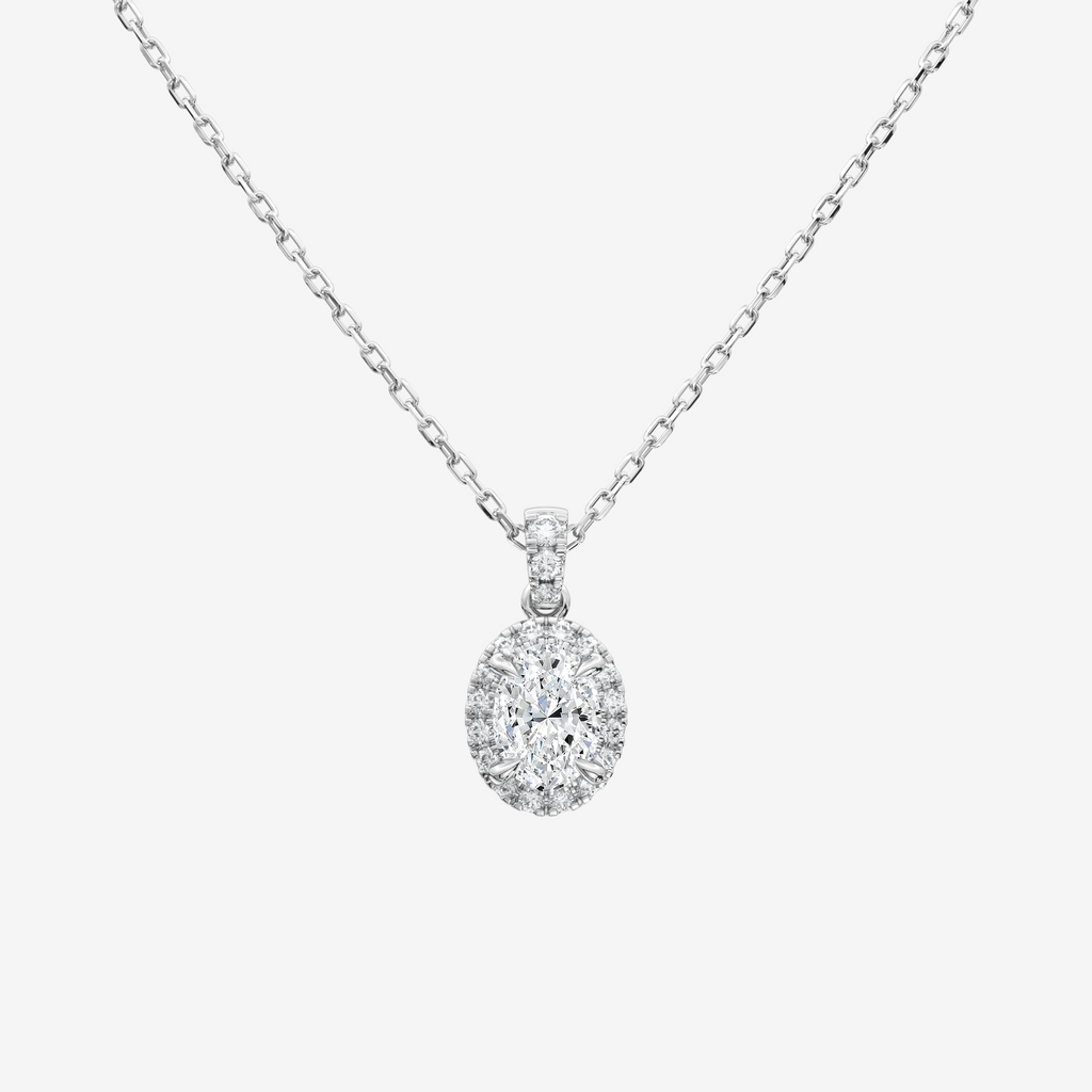 Asscher Halo Lab Grown Diamond Pendant Necklace in 14K Yellow Gold test