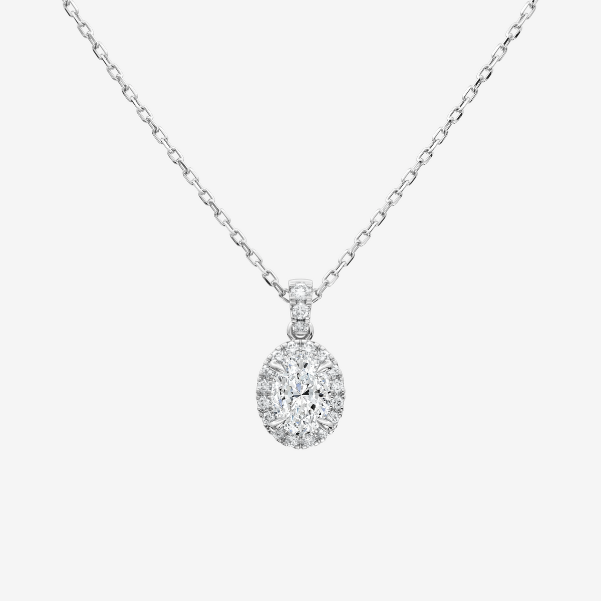 Asscher Halo Lab Grown Diamond Pendant Necklace in 14K Yellow Gold test