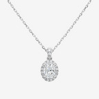 Asscher Halo Lab Grown Diamond Pendant Necklace in 14K Yellow Gold test
