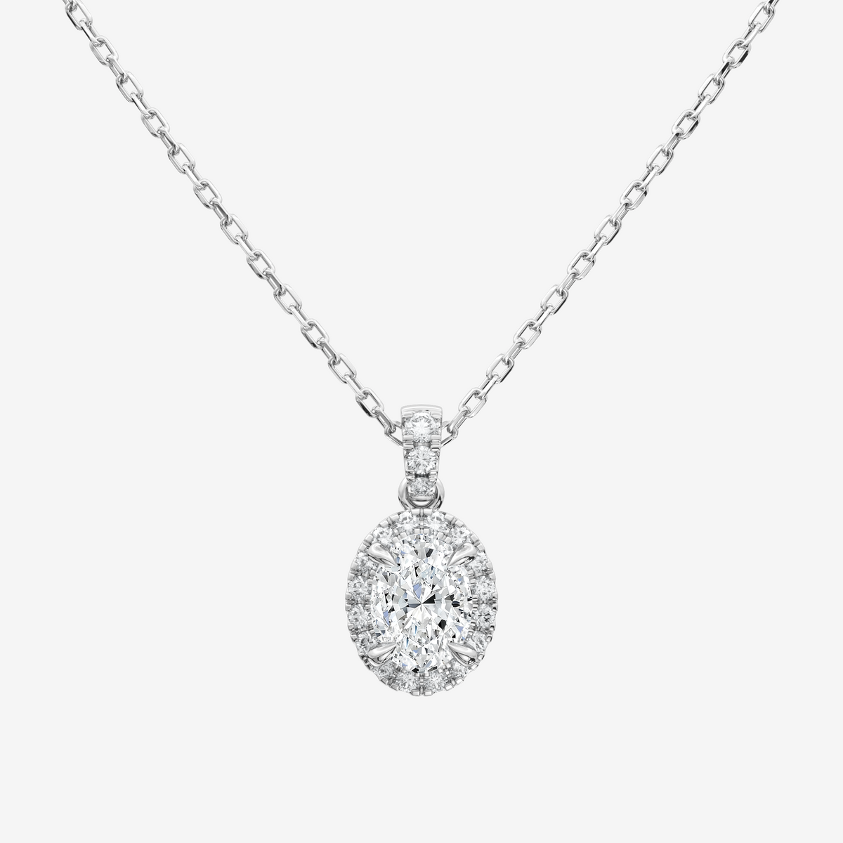Asscher Halo Lab Grown Diamond Pendant Necklace in 14K Yellow Gold test