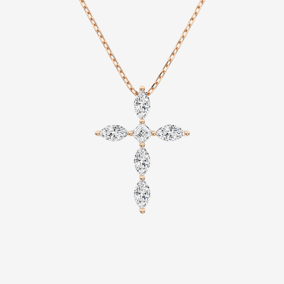 Asscher Halo Lab Grown Diamond Pendant Necklace in 14K Yellow Gold test