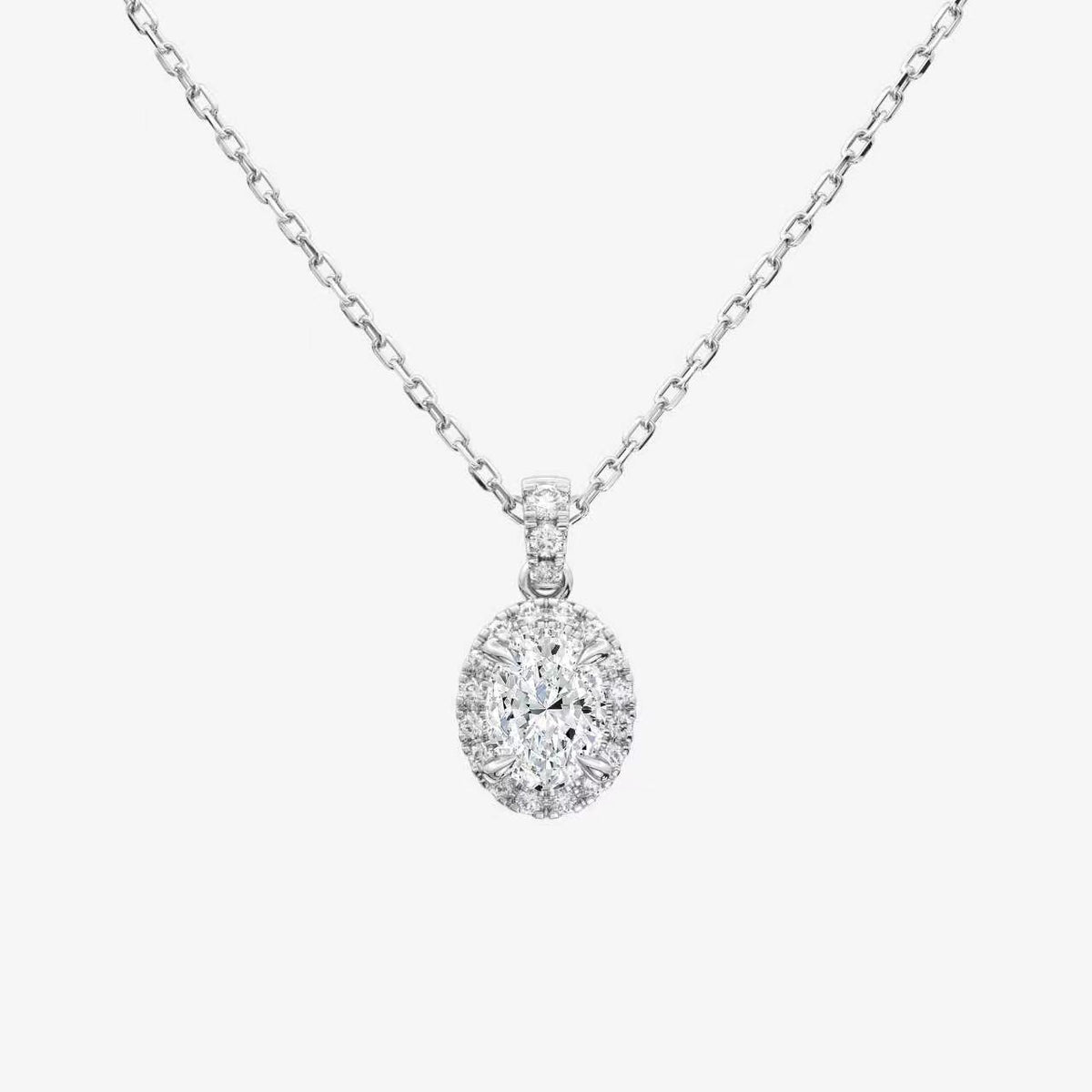 Asscher Halo Lab Grown Diamond Pendant Necklace in 14K Yellow Gold test