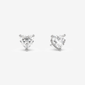 Classic Heart 4-Prong Lab Grown Diamond Stud Earrings in 14K White Gold