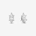 Classic Marquise 4-Prong Lab Grown Diamond Stud Earrings in 14K White Gold