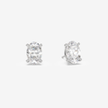 Classic Oval 4-Prong Lab Grown Diamond Stud Earrings in Platinum