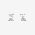 Classic Radiant 4-Prong Lab Grown Diamond Stud Earrings in 14K White Gold