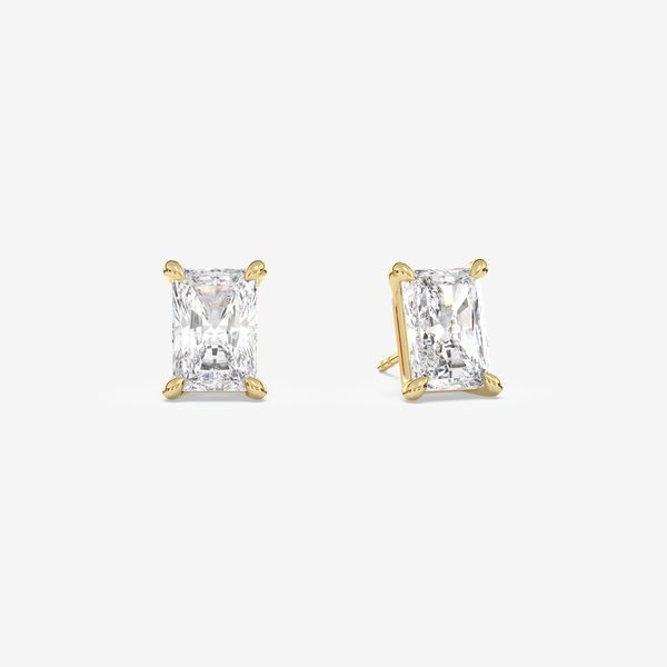 Classic Radiant 4-Prong Lab Grown Diamond Stud Earrings in 14K White Gold