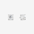 Classic Round 4-Prong Lab Grown Diamond Stud Earrings in 14K White Gold
