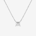 Asscher Solitaire Diamond Necklace in 14K White Gold Pendant