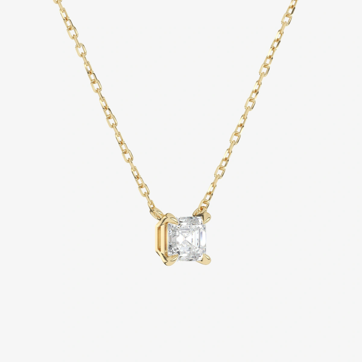Round Solitaire Diamond Necklace in 14K White Gold Pendant