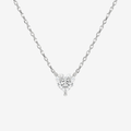 Heart Solitaire Diamond Necklace in 18K White Gold Pendant