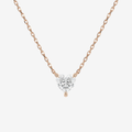 Heart Solitaire Diamond Necklace in 14K Yellow Gold Pendant