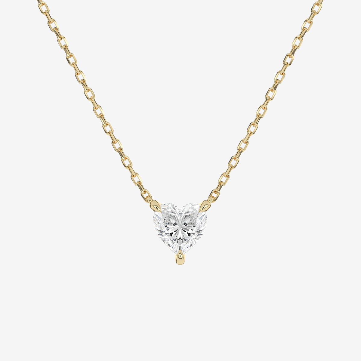 Heart Solitaire Diamond Necklace in Platinum Pendant