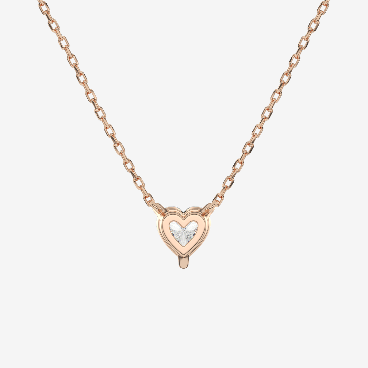 Heart Solitaire Diamond Necklace in Platinum Pendant