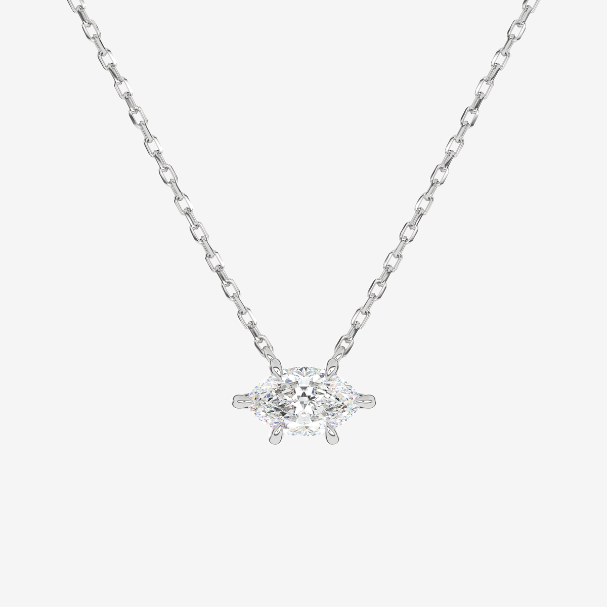 Marquise Solitaire Diamond Necklace in Platinum Pendant