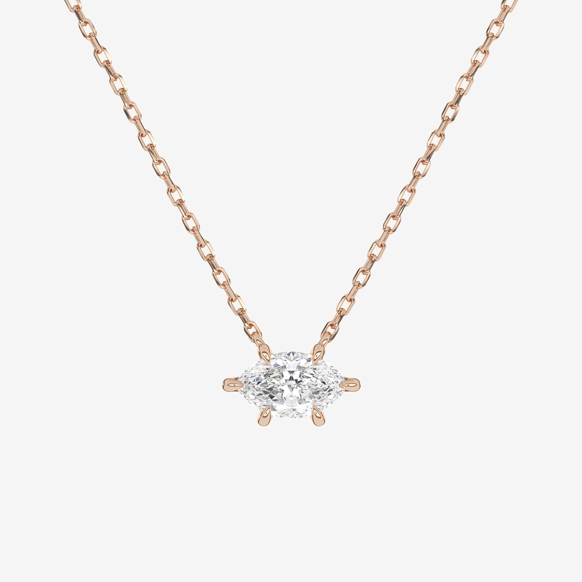 Marquise Solitaire Diamond Necklace in Platinum Pendant