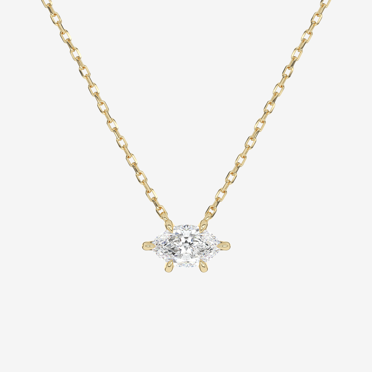 Marquise Solitaire Diamond Necklace in Platinum Pendant