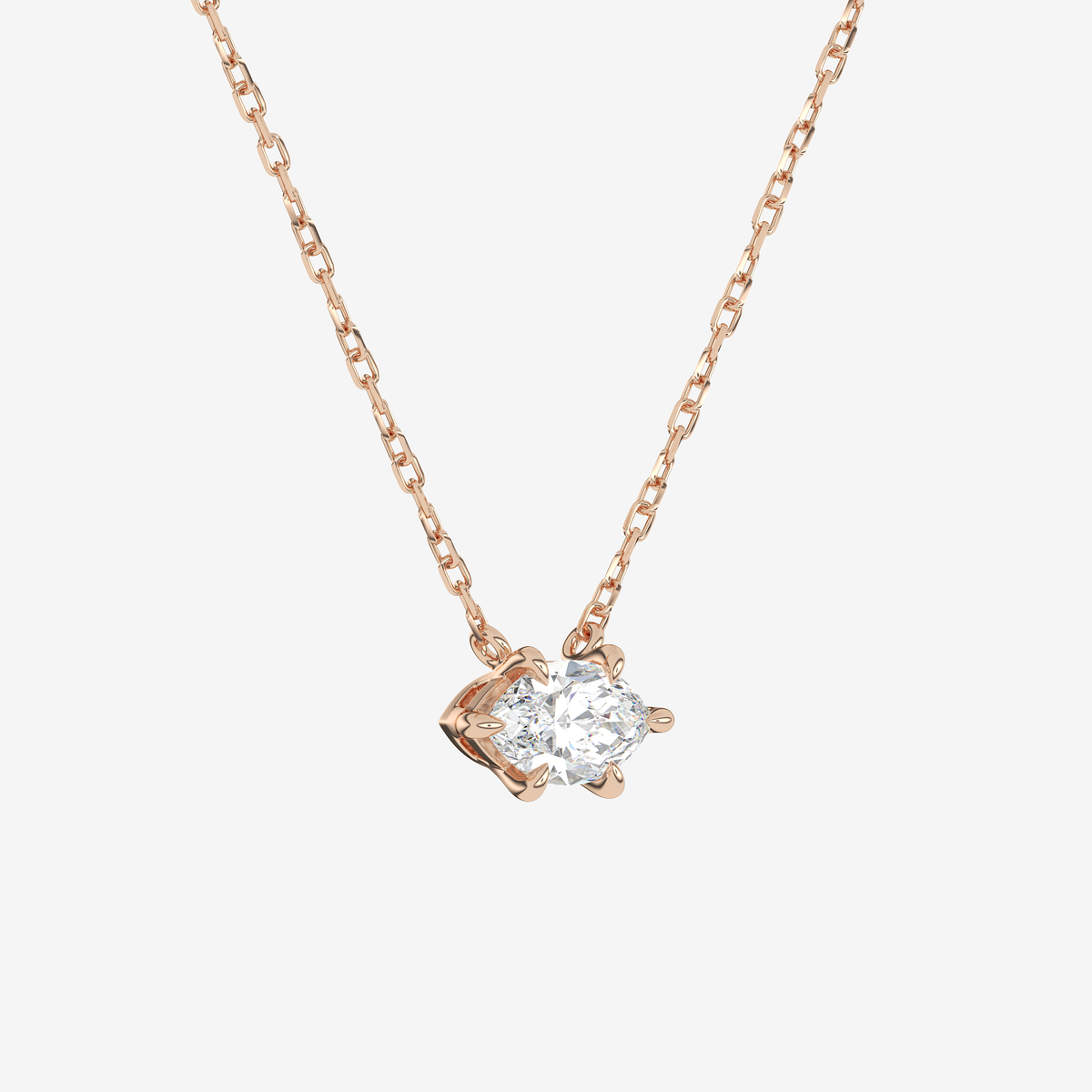 Marquise Solitaire Diamond Necklace in Platinum Pendant