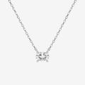 Oval Solitaire Diamond Necklace in Platinum Pendant