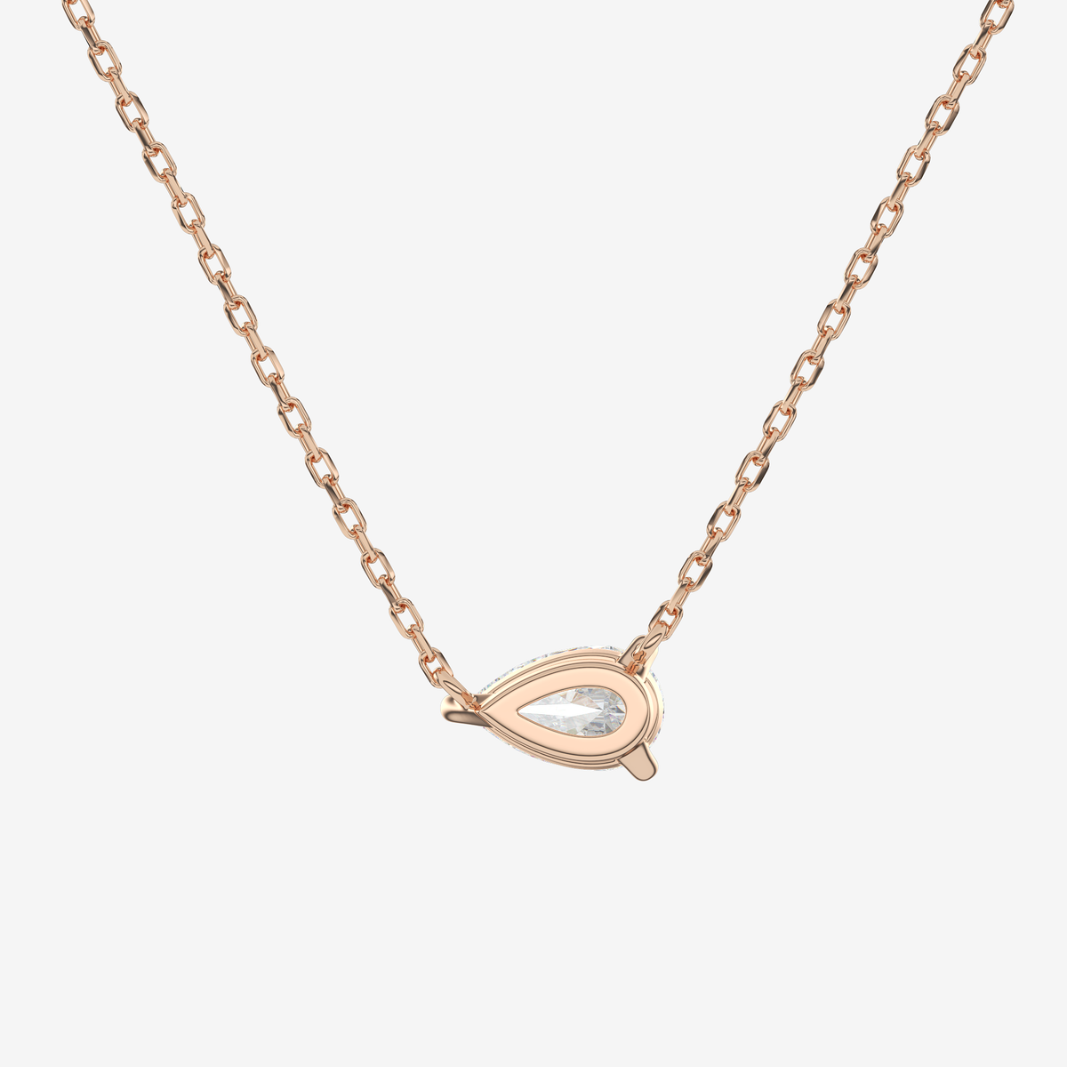 Pear Solitaire Diamond Necklace in Platinum Pendant