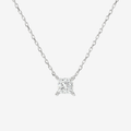 Princess Solitaire Diamond Necklace in Platinum Pendant