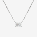 Radiant Solitaire Diamond Necklace in Platinum Pendant