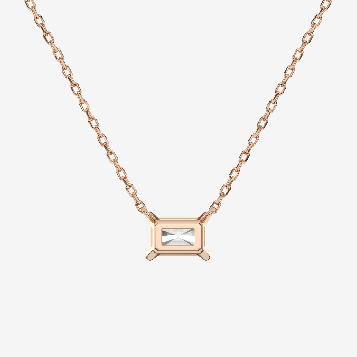 Radiant Solitaire Diamond Necklace in Platinum Pendant