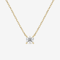 Round Solitaire Diamond Necklace in 18K Yellow Gold Pendant