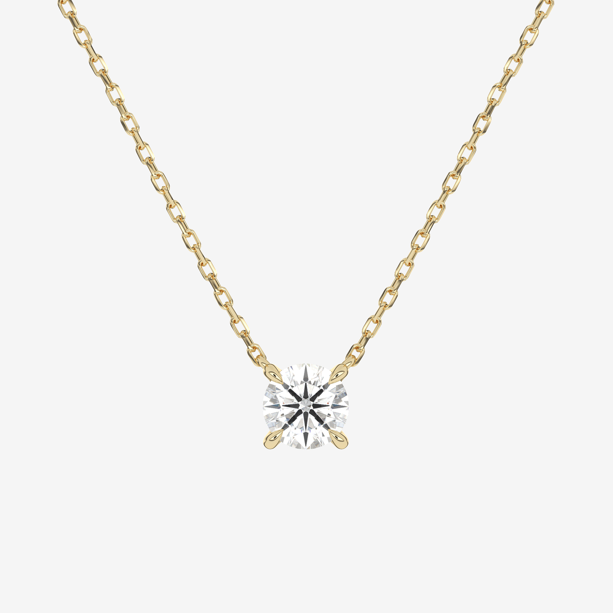 Round Solitaire Diamond Necklace in Platinum Pendant