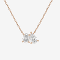 14K Yellow Gold Toi et Moi Oval and Pear Lab Grown Diamond Necklace