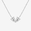 14K White Gold Toi et Moi Double Inverted Pear Lab Grown Diamond Necklace