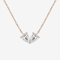 14K Rose Gold Toi et Moi Double Inverted Pear Lab Grown Diamond Necklace