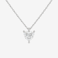 Platinum Heart Solitaire Lab Grown Diamond Pendant Necklace