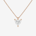 18K Rose Gold Heart Solitaire Lab Grown Diamond Pendant Necklace