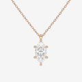 14K Rose Gold Marquise Solitaire Lab Grown Diamond Pendant Necklace