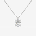 Platinum Oval Solitaire Lab Grown Diamond Pendant Necklace