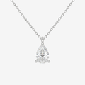14K White Gold Pear Solitaire Lab Grown Diamond Pendant Necklace