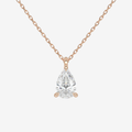 14K Rose Gold Pear Solitaire Lab Grown Diamond Pendant Necklace
