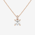 Asscher Solitaire Lab Grown Diamond Pendant Necklace in 14K Yellow Gold