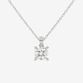 Cushion Solitaire Lab Grown Diamond Pendant Necklace in Platinum