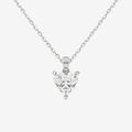 Heart Solitaire Lab Grown Diamond Pendant Necklace in 18K White Gold