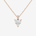 Heart Solitaire Lab Grown Diamond Pendant Necklace in 14K Yellow Gold