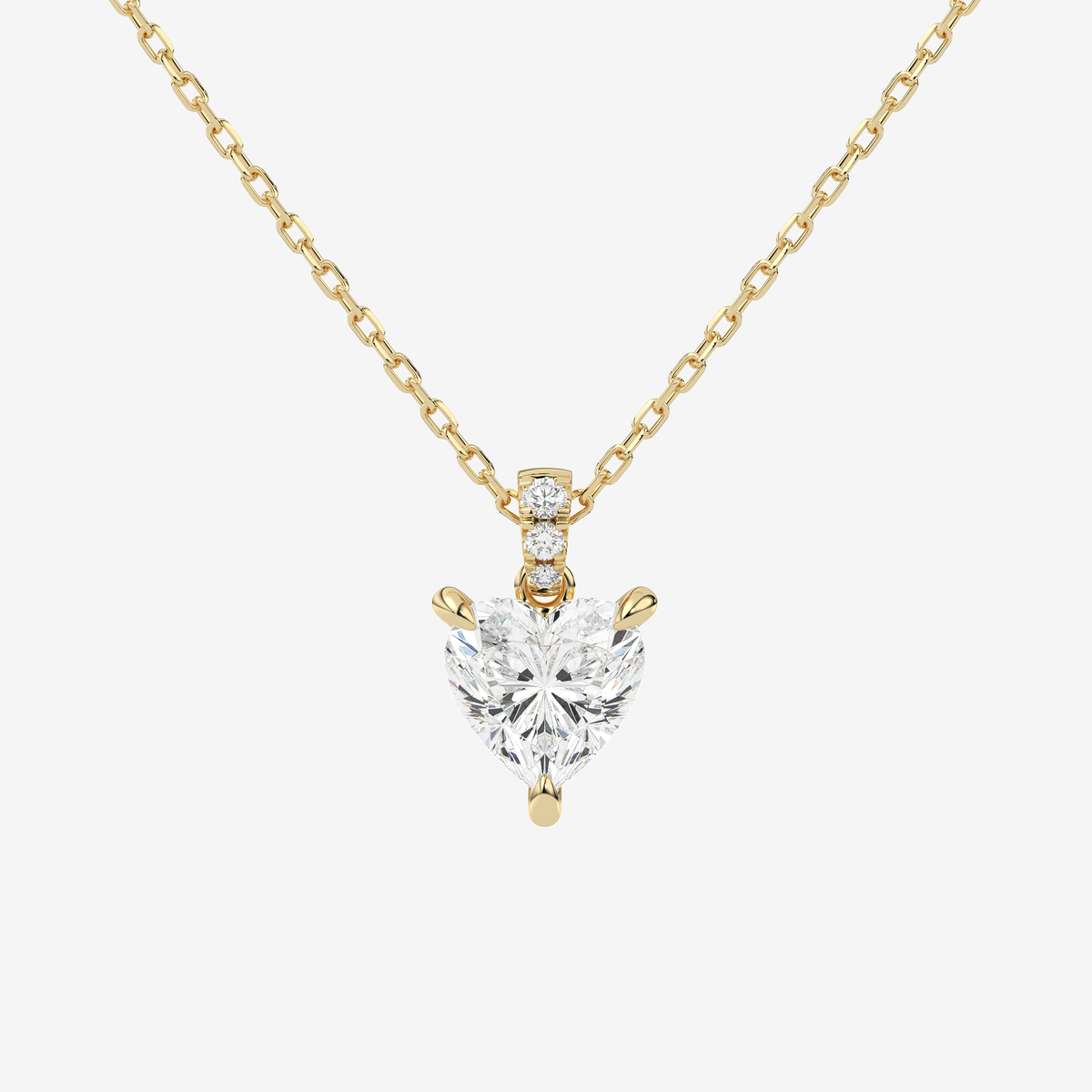 Heart Solitaire Lab Grown Diamond Pendant Necklace in Platinum