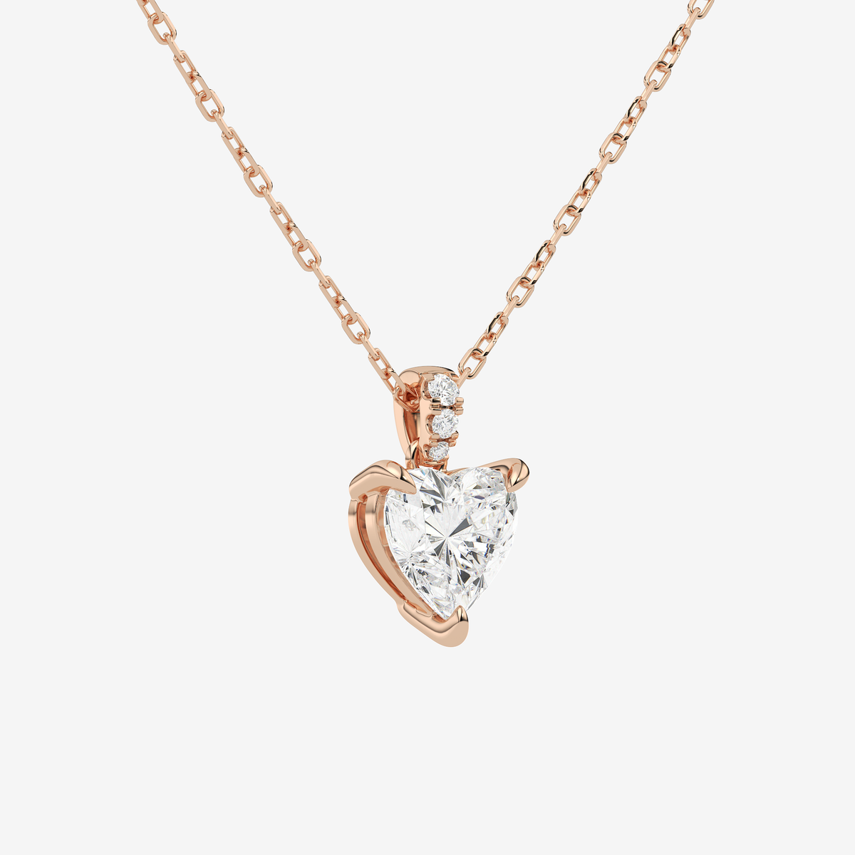 Heart Solitaire Lab Grown Diamond Pendant Necklace in Platinum