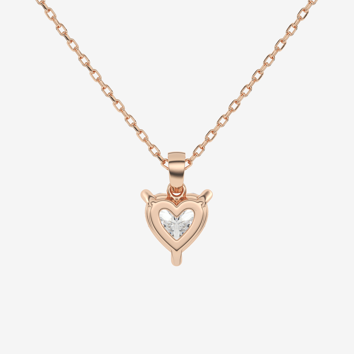 Heart Solitaire Lab Grown Diamond Pendant Necklace in Platinum