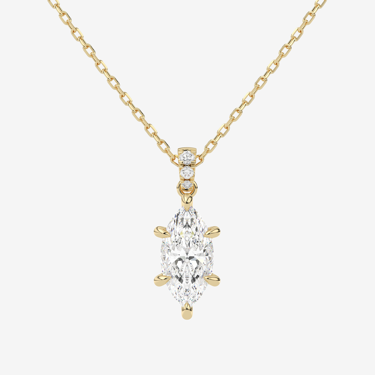 Marquise Solitaire Lab Grown Diamond Pendant Necklace in Platinum