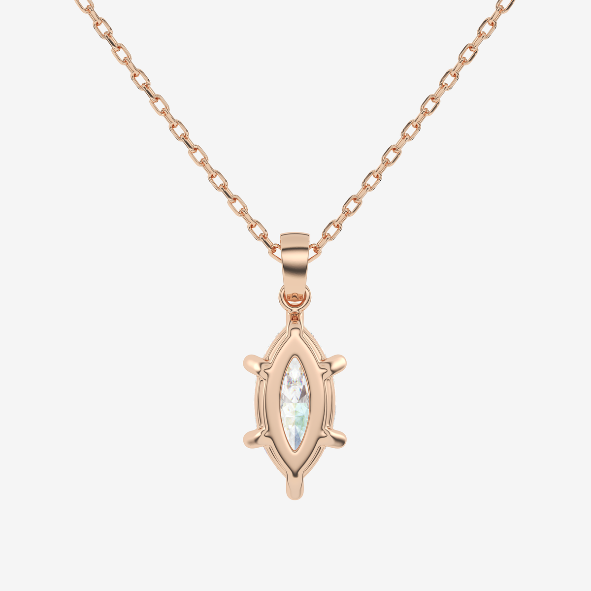 Marquise Solitaire Lab Grown Diamond Pendant Necklace in Platinum