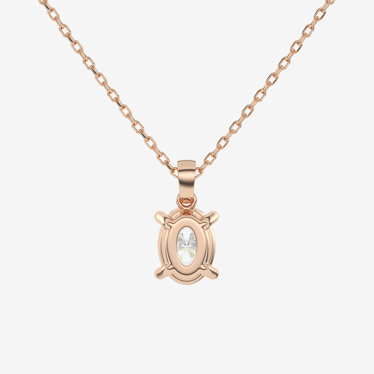 Oval Solitaire Lab Grown Diamond Pendant Necklace in Platinum
