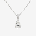 Pear Solitaire Lab Grown Diamond Pendant Necklace in Platinum